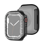Ốp bảo vệ PC mạ điện một hàng kim cương cho Apple Watch Series, cho Apple Watch Series 9 / 8 / 7 41mm, cho Apple Watch Series 9 / 8 / 7 45mm
