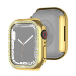 Ốp bảo vệ PC mạ điện một hàng kim cương cho Apple Watch Series, cho Apple Watch Series 9 / 8 / 7 41mm, cho Apple Watch Series 9 / 8 / 7 45mm