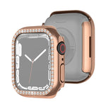 Ốp bảo vệ PC mạ điện một hàng kim cương cho Apple Watch Series, cho Apple Watch Series 9 / 8 / 7 41mm, cho Apple Watch Series 9 / 8 / 7 45mm