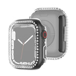 Ốp bảo vệ PC mạ điện một hàng kim cương cho Apple Watch Series, cho Apple Watch Series 9 / 8 / 7 41mm, cho Apple Watch Series 9 / 8 / 7 45mm