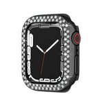 Ốp bảo vệ PC mạ điện hai hàng kim cương cho Apple Watch Series, cho Apple Watch Series 9 / 8 / 7 41mm, cho Apple Watch Series 9 / 8 / 7 45mm