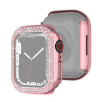 Ốp bảo vệ PC mạ điện hai hàng kim cương cho Apple Watch Series, cho Apple Watch Series 9 / 8 / 7 41mm, cho Apple Watch Series 9 / 8 / 7 45mm