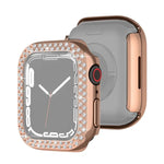 Ốp bảo vệ PC mạ điện hai hàng kim cương cho Apple Watch Series, cho Apple Watch Series 9 / 8 / 7 41mm, cho Apple Watch Series 9 / 8 / 7 45mm