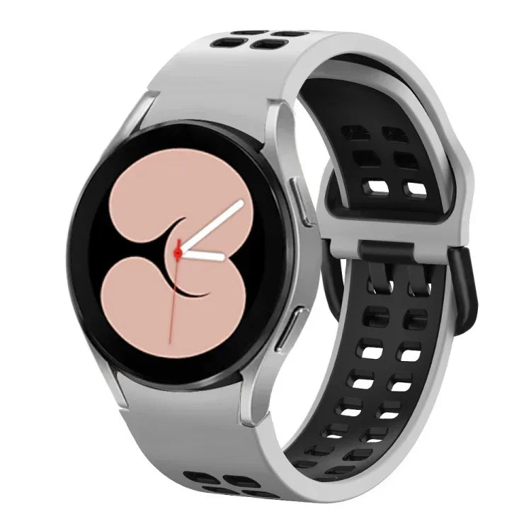 Dây đồng hồ thay thế silicone hai màu lỗ đôi, Dành cho Samsung Galaxy Watch4 40mm / 44mm