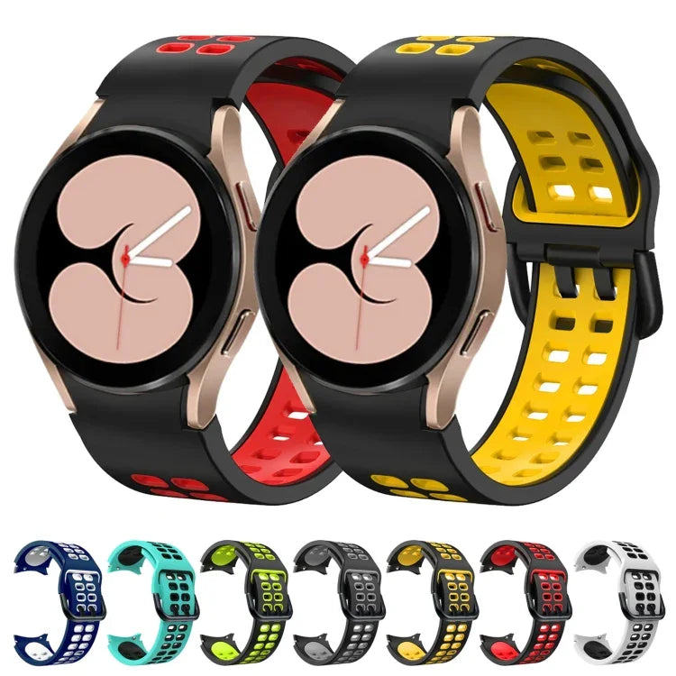 Dây đồng hồ thay thế silicone hai màu lỗ đôi, Dành cho Samsung Galaxy Watch4 40mm / 44mm