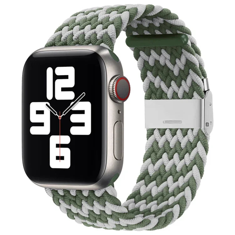 Dây đồng hồ thay thế một khóa bện nylon cho Apple Watch Series, 7 41mm / 6 & SE & 5 & 4 40mm / 3 & 2 & 1 38mm
