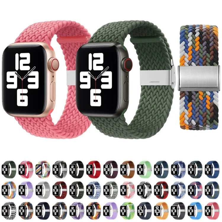Dây đồng hồ thay thế một khóa bện nylon cho Apple Watch Series, 7 41mm / 6 & SE & 5 & 4 40mm / 3 & 2 & 1 38mm