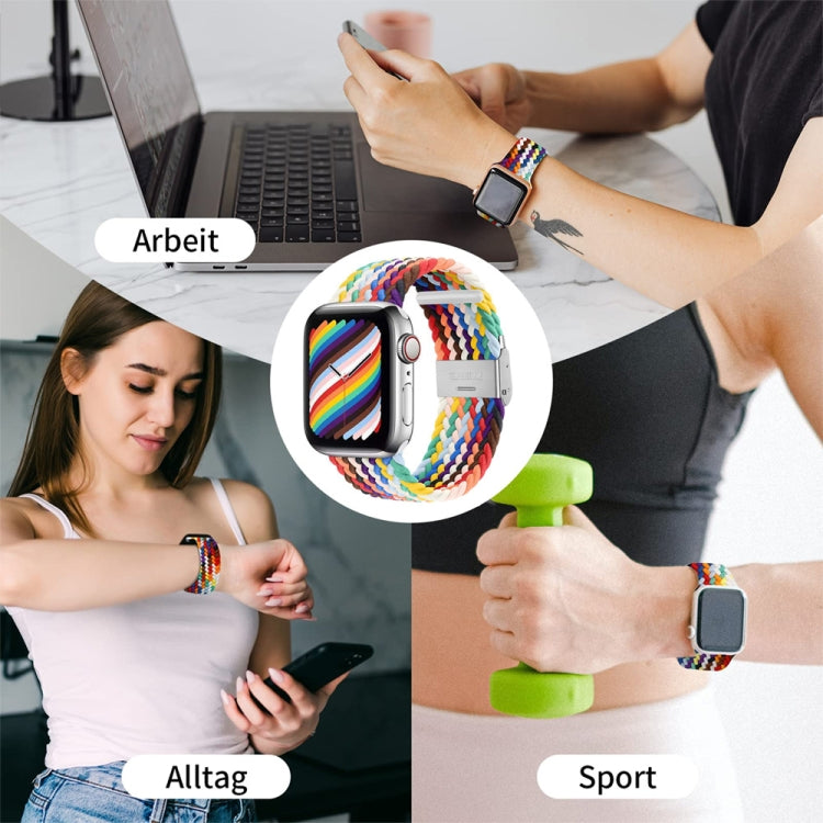 Dây thay thế một khóa bện nylon, Dành cho Apple Watch Series, 7 45mm / 6&SE&5&4 44mm / 3&2&1 42mm