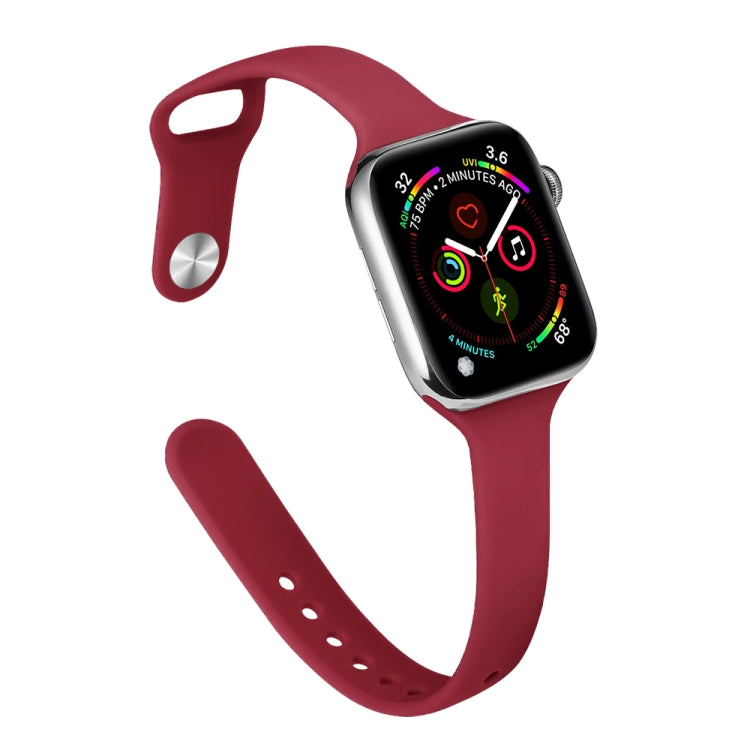 Dây đồng hồ thay thế silicone mảnh mai cho Apple Watch Series, 7 41mm / 6&SE&5&4 40mm / 3&2&1 38mm