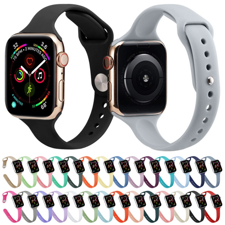 Dây đồng hồ thay thế silicone mảnh mai cho Apple Watch Series, 7 41mm / 6&SE&5&4 40mm / 3&2&1 38mm