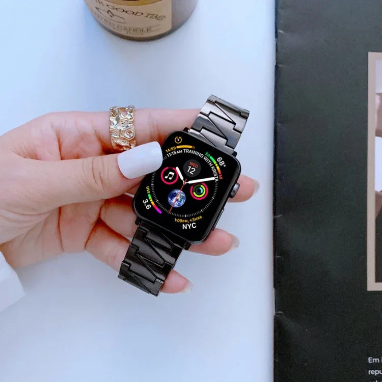 Dây đồng hồ thay thế bằng thép không gỉ hình tia sét cho Apple Watch Series, 7 41mm / 6&SE&5&4 40mm / 3&2&1 38mm, 7 45mm / 6&SE&5&4 44mm / 3&2&1 42mm