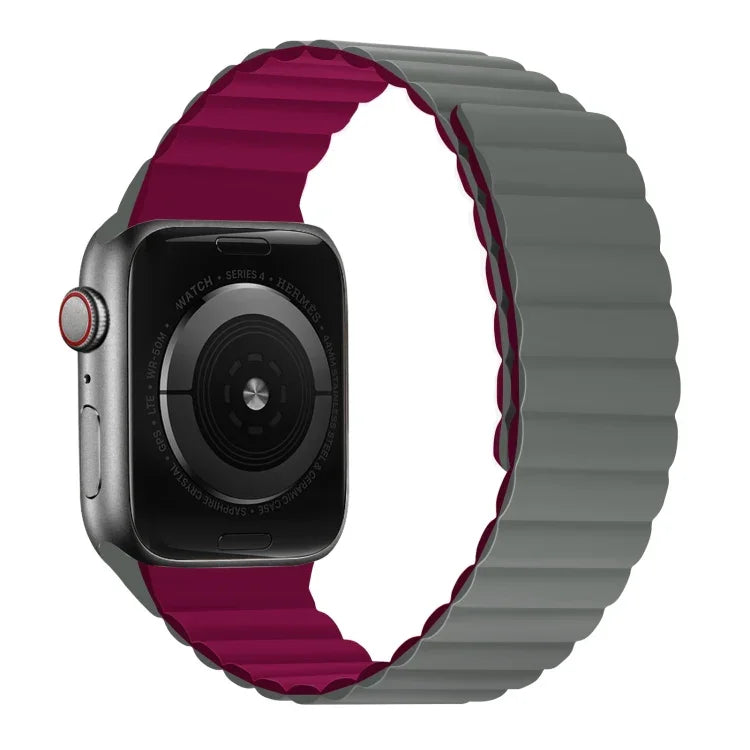Dây đồng hồ ngắn tích hợp nam châm silicone cho Apple Watch Series, 7 41mm / 6&SE&5&4 40mm / 3&2&1 38mm, 7 45mm / 6&SE&5&4 44mm / 3&2&1 42mm