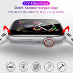 Miếng dán kính cường lực UV cong đầy đủ keo cho màn hình Apple Watch Series 9 / 8 / 7 41mm, cho Apple Watch Series 8 / 7 41mm, cho Apple Watch Series 8 / 7 45mm