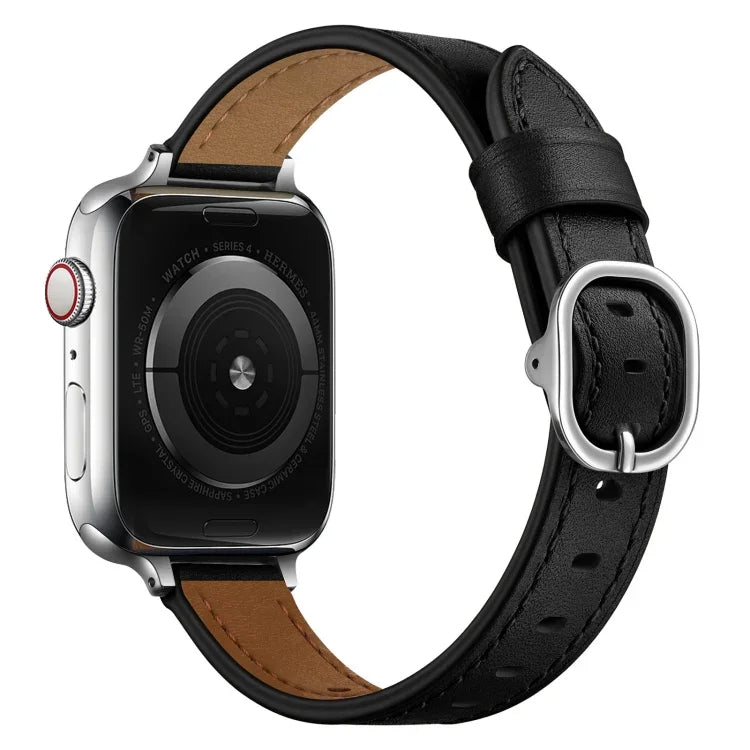 14mm Leather Strap Watchband For Apple Watch Series, 7 41mm / 6&SE&5&4 40mm / 3&2&1 38mm, 7 45mm / 6&SE&5&4 44mm / 3&2&1 42mm