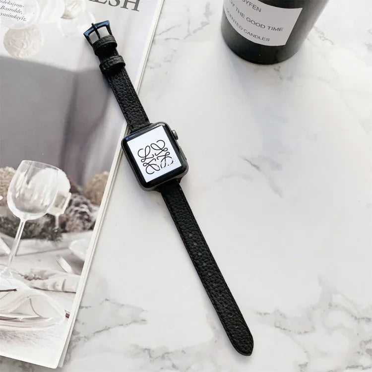 Dây đồng hồ mỏng họa tiết vân quả vải cho Apple Watch Series, 7 41mm / 6&SE&5&4 40mm / 3&2&1 38mm, 7 45mm / 6&SE&5&4 44mm / 3&2&1 42mm