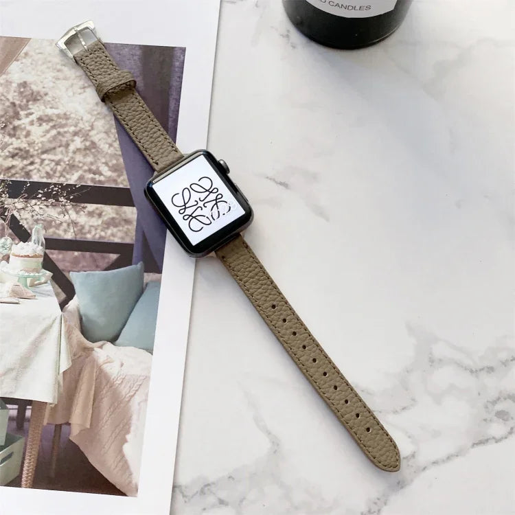 Dây đồng hồ mỏng họa tiết vân quả vải cho Apple Watch Series, 7 41mm / 6&SE&5&4 40mm / 3&2&1 38mm, 7 45mm / 6&SE&5&4 44mm / 3&2&1 42mm