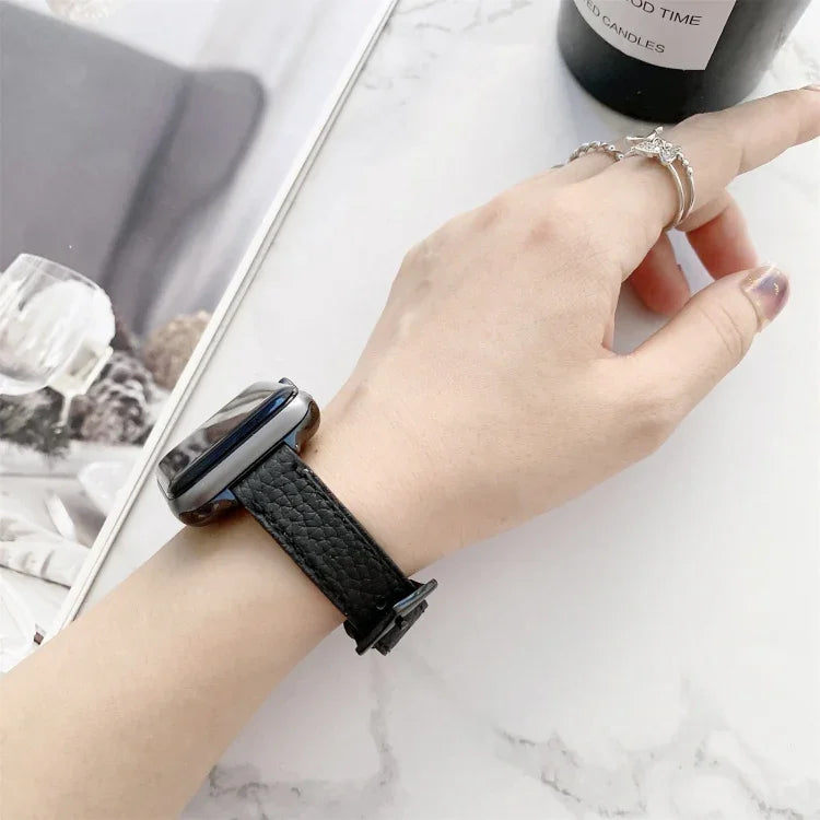 Dây đồng hồ mỏng họa tiết vân quả vải cho Apple Watch Series, 7 41mm / 6&SE&5&4 40mm / 3&2&1 38mm, 7 45mm / 6&SE&5&4 44mm / 3&2&1 42mm