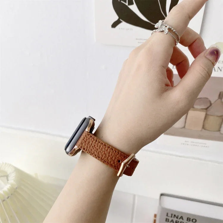 Dây đồng hồ mỏng họa tiết vân quả vải cho Apple Watch Series, 7 41mm / 6&SE&5&4 40mm / 3&2&1 38mm, 7 45mm / 6&SE&5&4 44mm / 3&2&1 42mm