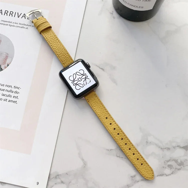 Dây đồng hồ mỏng họa tiết vân quả vải cho Apple Watch Series, 7 41mm / 6&SE&5&4 40mm / 3&2&1 38mm, 7 45mm / 6&SE&5&4 44mm / 3&2&1 42mm