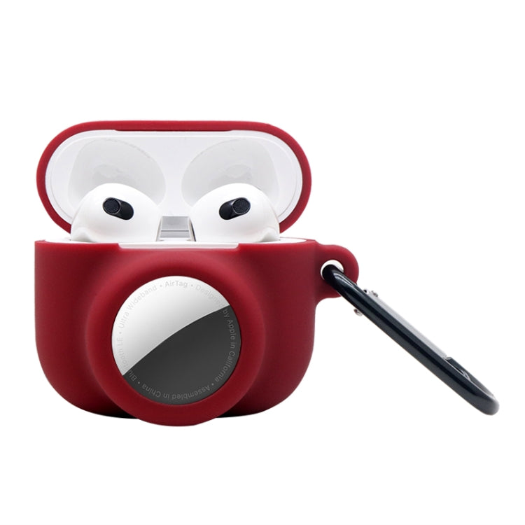 Vỏ bảo vệ silicone chống sốc, bao phủ toàn bộ 2 trong 1 cho AirPods 3 / AirTag thế hệ 2 / AirTag thế hệ 1, dùng cho AirPods 3 / AirTag