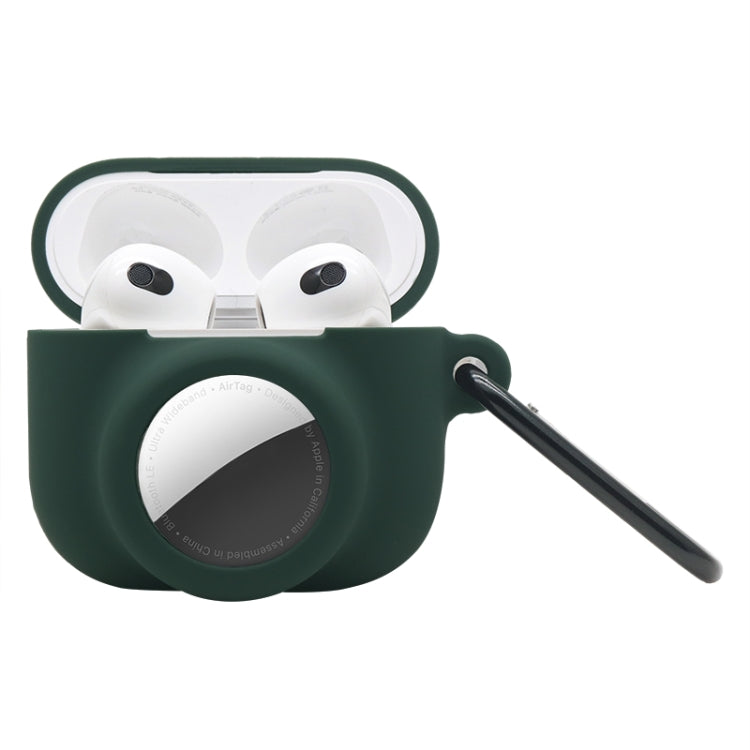 Vỏ bảo vệ silicone chống sốc, bao phủ toàn bộ 2 trong 1 cho AirPods 3 / AirTag thế hệ 2 / AirTag thế hệ 1, dùng cho AirPods 3 / AirTag
