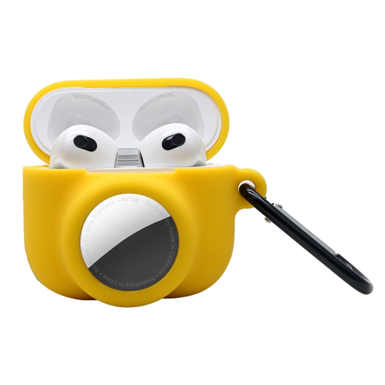 Vỏ bảo vệ silicone chống sốc, bao phủ toàn bộ 2 trong 1 cho AirPods 3 / AirTag thế hệ 2 / AirTag thế hệ 1, dùng cho AirPods 3 / AirTag
