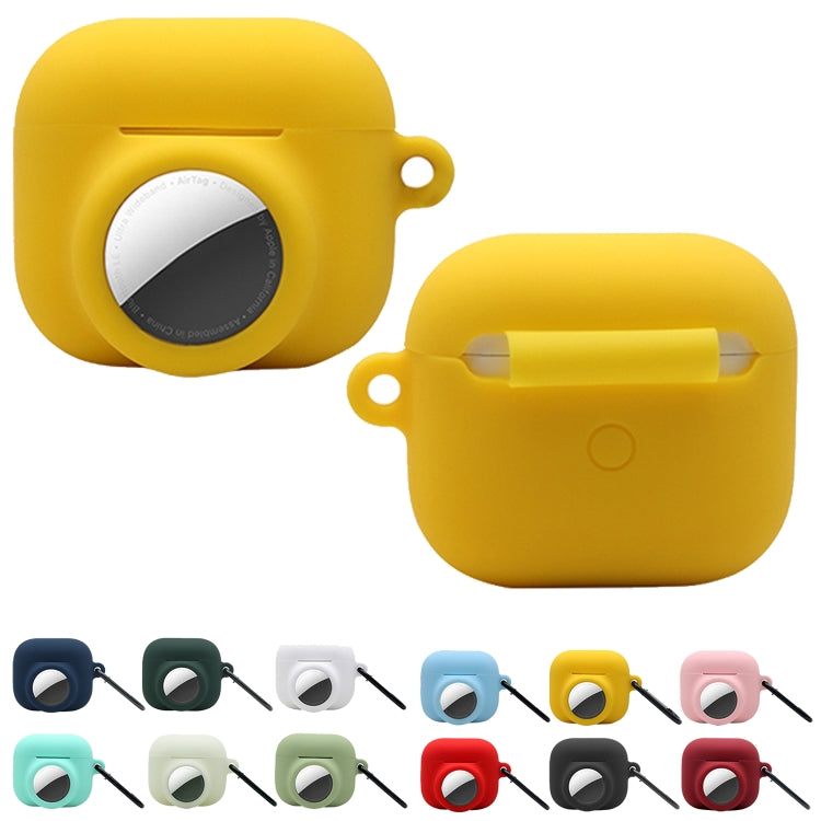 Vỏ bảo vệ silicone chống sốc, bao phủ toàn bộ 2 trong 1 cho AirPods 3 / AirTag thế hệ 2 / AirTag thế hệ 1, dùng cho AirPods 3 / AirTag