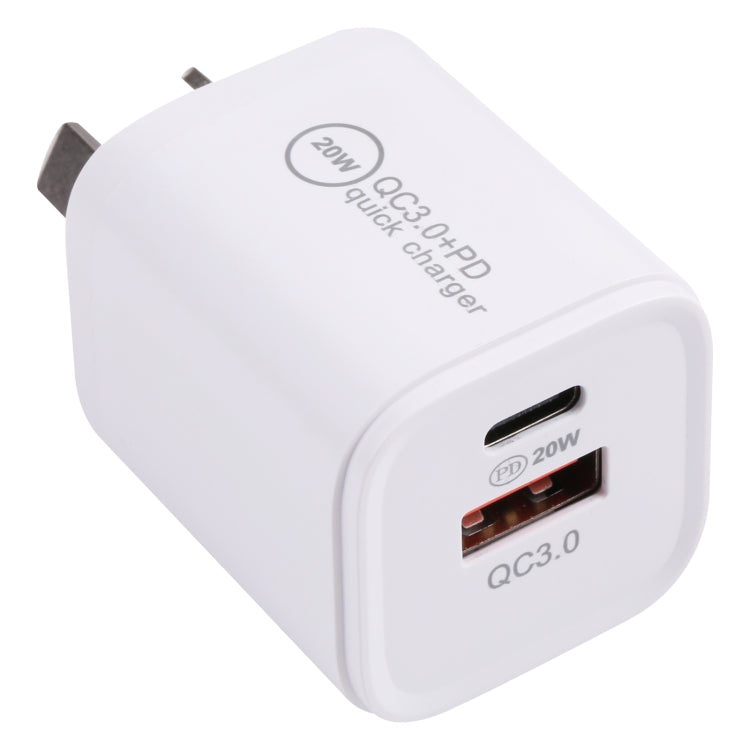 20WACB Sạc nhanh 20W QC3.0 + PD, phích cắm AU, phích cắm EU, phích cắm US