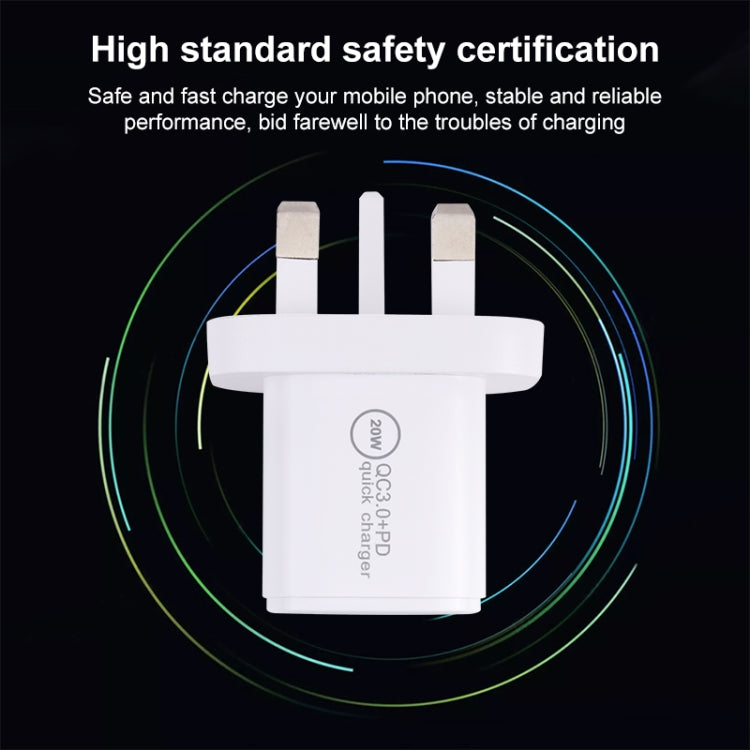 20WACB Sạc nhanh 20W QC3.0 + PD, phích cắm AU, phích cắm EU, phích cắm US