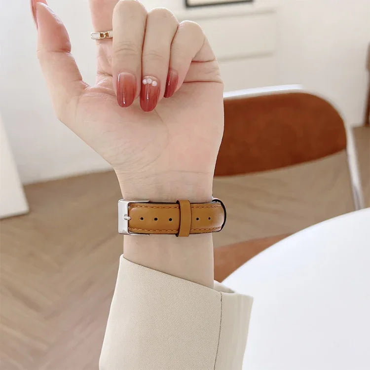 Dây đồng hồ thay thế bằng da bò hình đuôi dao cho Apple Watch Series, 7 45mm / 6&SE&5&4 44mm / 3&2&1 42mm, 7 41mm / 6&SE&5&4 40mm / 3&2&1 38mm