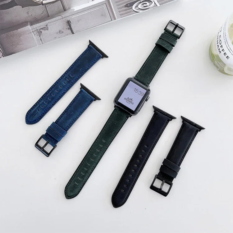 Dây đồng hồ thay thế họa tiết da ngựa điên mờ cho Apple Watch Series, 7 45mm / 6&SE&5&4 44mm / 3&2&1 42mm, 7 41mm / 6&SE&5&4 40mm / 3&2&1 38mm