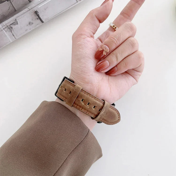 Dây đồng hồ thay thế họa tiết da ngựa điên mờ cho Apple Watch Series, 7 45mm / 6&SE&5&4 44mm / 3&2&1 42mm, 7 41mm / 6&SE&5&4 40mm / 3&2&1 38mm