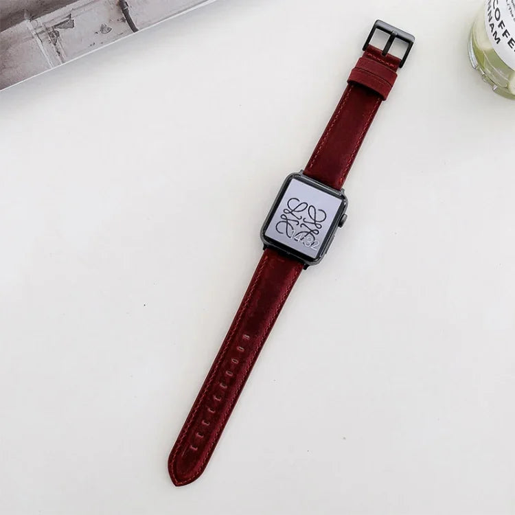 Dây đồng hồ thay thế họa tiết da ngựa điên mờ cho Apple Watch Series, 7 45mm / 6&SE&5&4 44mm / 3&2&1 42mm, 7 41mm / 6&SE&5&4 40mm / 3&2&1 38mm