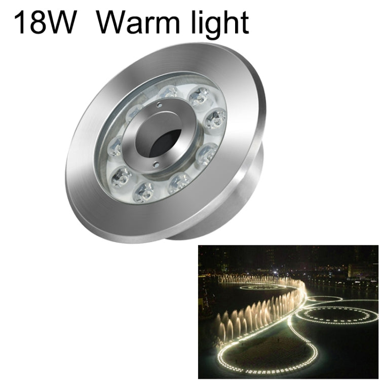 Đèn phun nước dưới nước vòng cảnh quan LED thép không gỉ, 6W, 9W, 12W, 18W, 24W