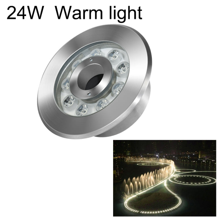 Đèn phun nước dưới nước vòng cảnh quan LED thép không gỉ, 6W, 9W, 12W, 18W, 24W
