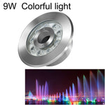 Đèn phun nước dưới nước vòng cảnh quan LED thép không gỉ đổi màu nhiều màu, 9W, 12W, 24W