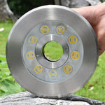 Đèn phun nước dưới nước vòng cảnh quan LED thép không gỉ đổi màu nhiều màu, 9W, 12W, 24W