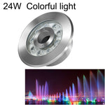 Đèn phun nước dưới nước vòng cảnh quan LED thép không gỉ đổi màu nhiều màu, 9W, 12W, 24W