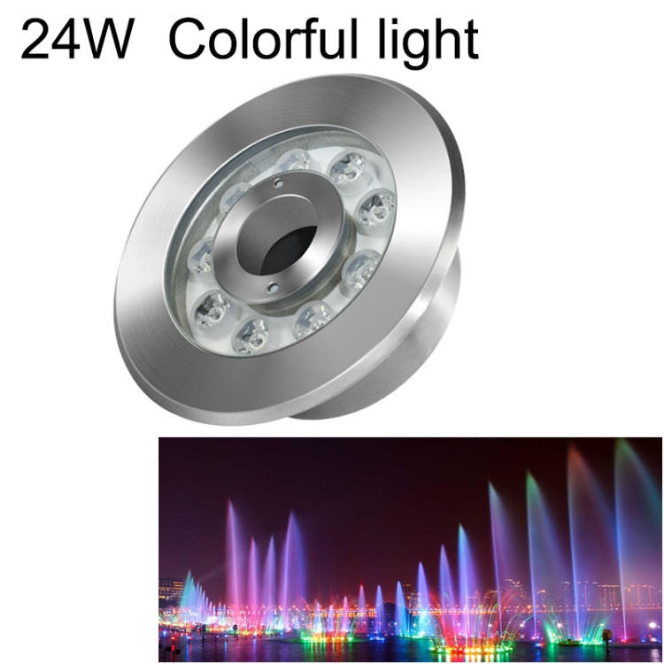 Đèn phun nước dưới nước vòng cảnh quan LED thép không gỉ đổi màu nhiều màu, 9W, 12W, 24W