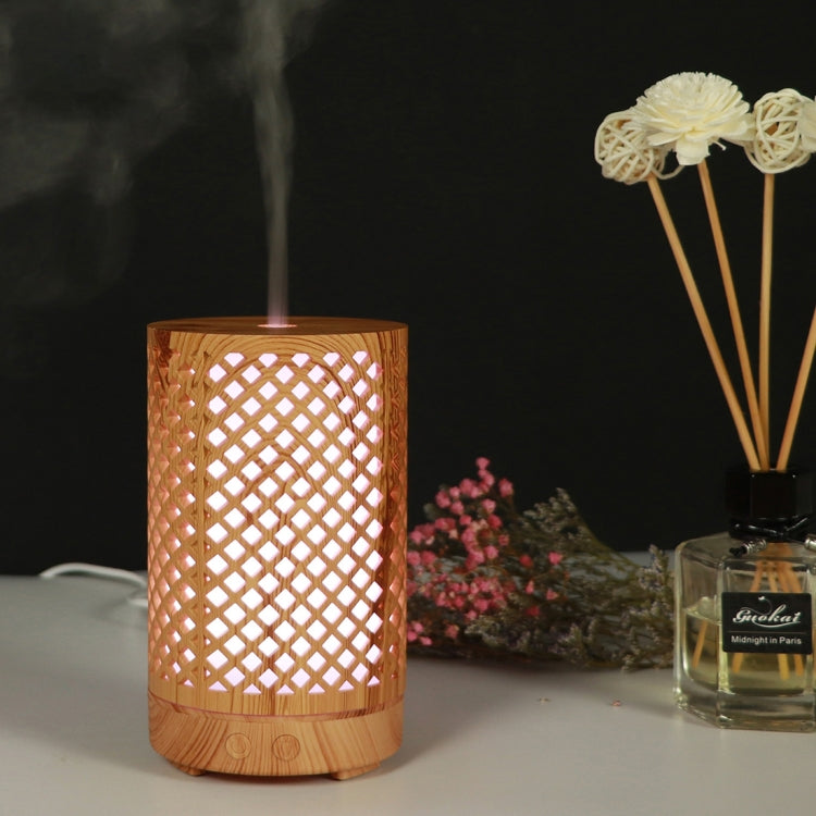 Máy tạo ẩm tinh dầu gỗ họa tiết rừng rỗng 200ml, máy xông hương siêu âm, USB, phích cắm AU, UK, US