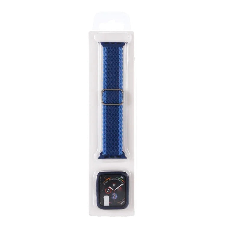 Bộ Dây Đeo Đồng Hồ Dây Nylon Dệt Sọc Có Thể Điều Chỉnh + Ốp Đồng Hồ Cho Apple Watch Series, 7 41mm/6&SE&5&4 40mm/3&2&1 38mm, 7 45mm/6&SE&5&4 44mm/3&2&1 42mm