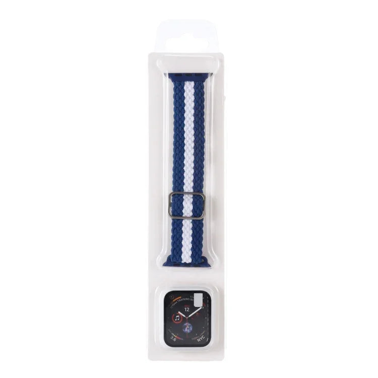 Bộ Dây Đeo Đồng Hồ Dây Nylon Dệt Sọc Có Thể Điều Chỉnh + Ốp Đồng Hồ Cho Apple Watch Series, 7 41mm/6&SE&5&4 40mm/3&2&1 38mm, 7 45mm/6&SE&5&4 44mm/3&2&1 42mm