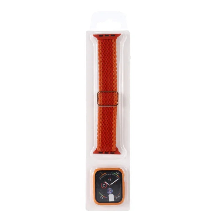 Bộ Dây Đeo Đồng Hồ Dây Nylon Dệt Sọc Có Thể Điều Chỉnh + Ốp Đồng Hồ Cho Apple Watch Series, 7 41mm/6&SE&5&4 40mm/3&2&1 38mm, 7 45mm/6&SE&5&4 44mm/3&2&1 42mm