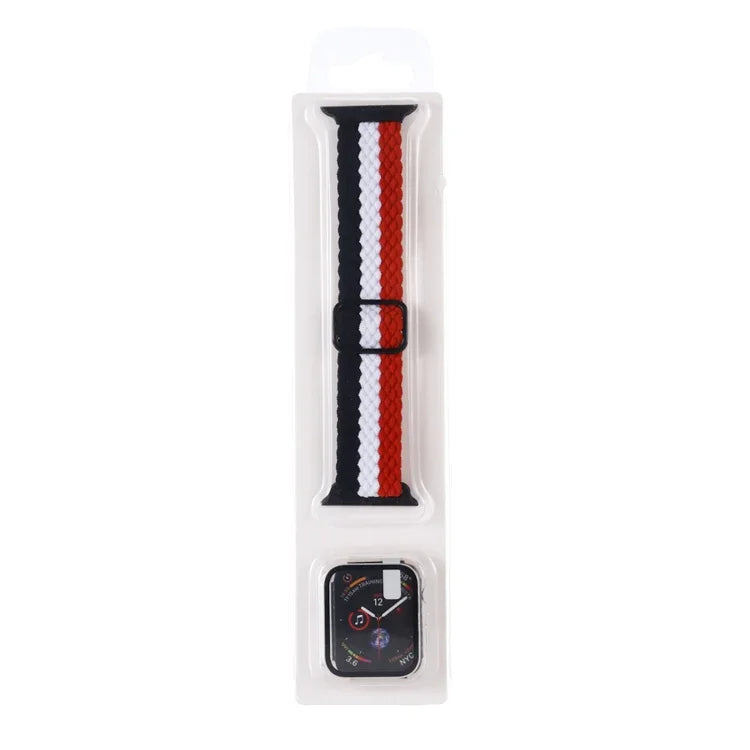 Bộ Dây Đeo Đồng Hồ Dây Nylon Dệt Sọc Có Thể Điều Chỉnh + Ốp Đồng Hồ Cho Apple Watch Series, 7 41mm/6&SE&5&4 40mm/3&2&1 38mm, 7 45mm/6&SE&5&4 44mm/3&2&1 42mm
