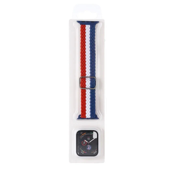 Bộ Dây Đeo Đồng Hồ Dây Nylon Dệt Sọc Có Thể Điều Chỉnh + Ốp Đồng Hồ Cho Apple Watch Series, 7 41mm/6&SE&5&4 40mm/3&2&1 38mm, 7 45mm/6&SE&5&4 44mm/3&2&1 42mm
