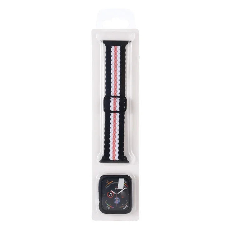 Bộ Dây Đeo Đồng Hồ Dây Nylon Dệt Sọc Có Thể Điều Chỉnh + Ốp Đồng Hồ Cho Apple Watch Series, 7 41mm/6&SE&5&4 40mm/3&2&1 38mm, 7 45mm/6&SE&5&4 44mm/3&2&1 42mm