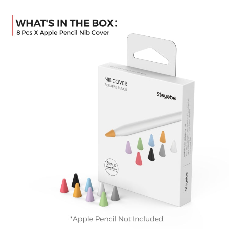 Bộ 8 chiếc nắp đầu bút silicone Stoyobe đa năng cho Apple Pencil 1 / 2, màu sắc hỗn hợp, nữ, nam