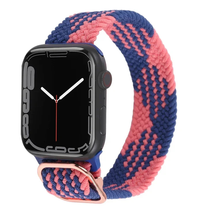 Nylon Braid Strap Watchband For Apple Watch Series, 7 45mm / 6&SE&5&4 44mm / 3&2&1 42mm