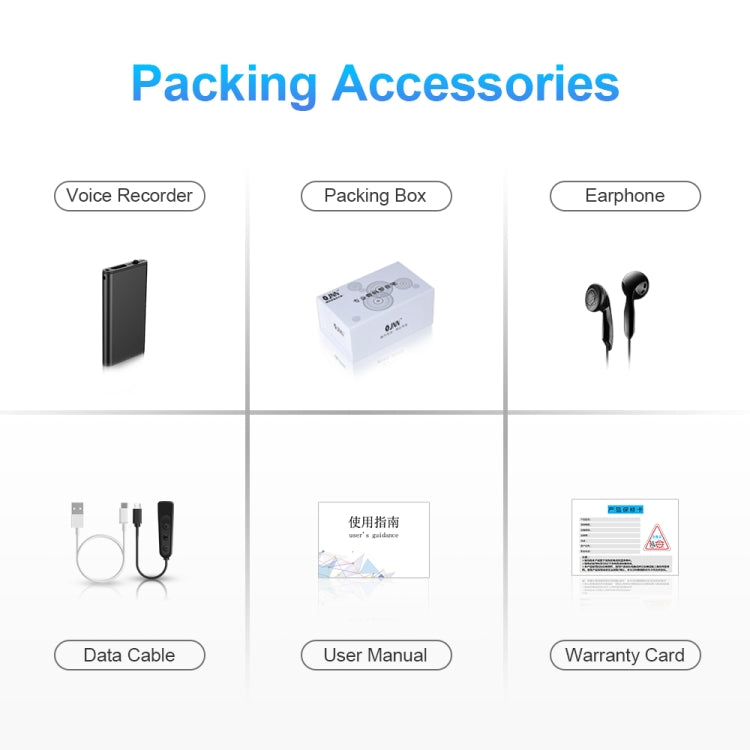 Máy ghi âm điều khiển giọng nói giảm tiếng ồn HD thông minh Q1, 8GB, 16GB, 32GB