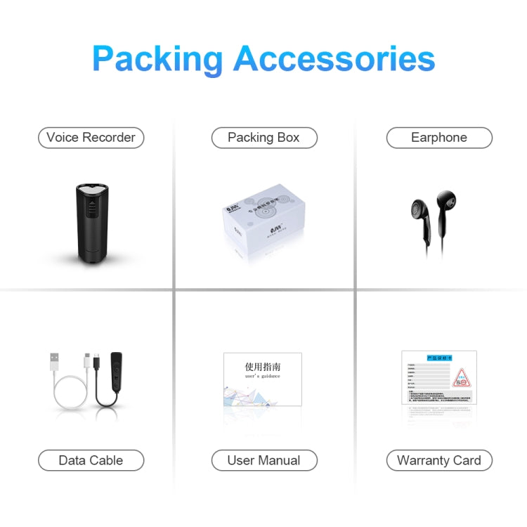 Máy ghi âm điều khiển giọng nói từ xa giảm tiếng ồn HD thông minh Q51, 4GB, 8GB, 16GB